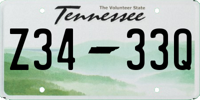 TN license plate Z3433Q