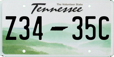 TN license plate Z3435C
