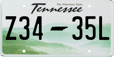TN license plate Z3435L
