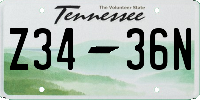 TN license plate Z3436N