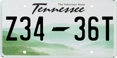TN license plate Z3436T