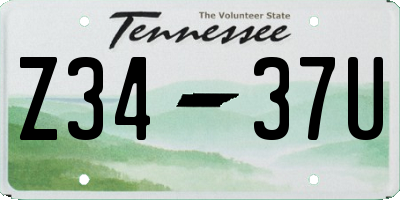 TN license plate Z3437U