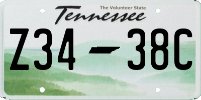 TN license plate Z3438C