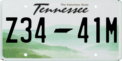 TN license plate Z3441M