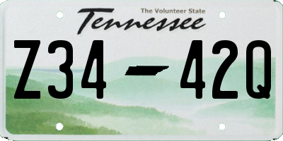 TN license plate Z3442Q