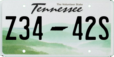TN license plate Z3442S