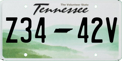 TN license plate Z3442V