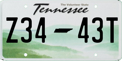 TN license plate Z3443T