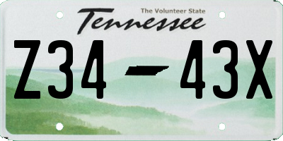 TN license plate Z3443X