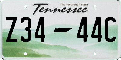 TN license plate Z3444C