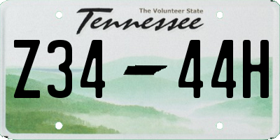 TN license plate Z3444H