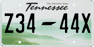 TN license plate Z3444X