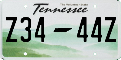 TN license plate Z3444Z