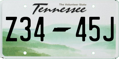 TN license plate Z3445J