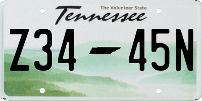TN license plate Z3445N