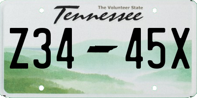 TN license plate Z3445X
