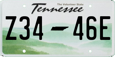 TN license plate Z3446E