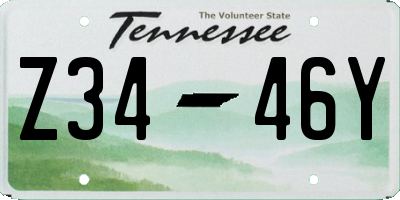 TN license plate Z3446Y