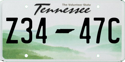 TN license plate Z3447C