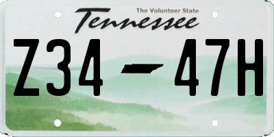 TN license plate Z3447H