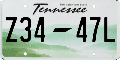 TN license plate Z3447L