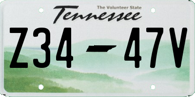 TN license plate Z3447V