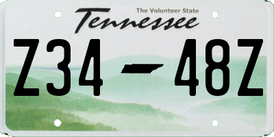 TN license plate Z3448Z