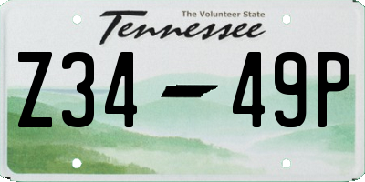 TN license plate Z3449P
