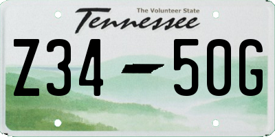 TN license plate Z3450G