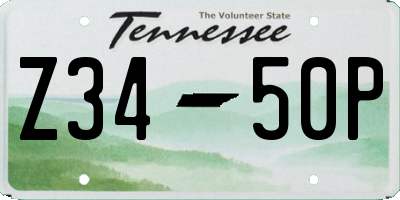 TN license plate Z3450P