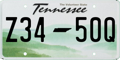 TN license plate Z3450Q