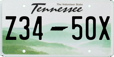 TN license plate Z3450X