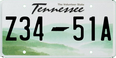 TN license plate Z3451A