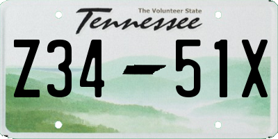 TN license plate Z3451X
