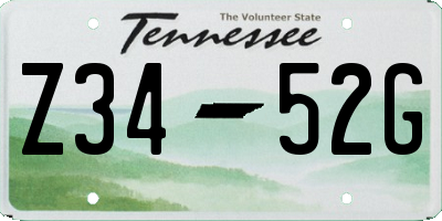 TN license plate Z3452G