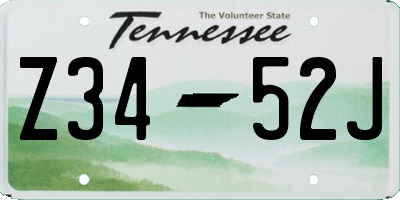 TN license plate Z3452J