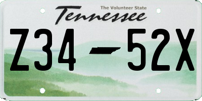 TN license plate Z3452X