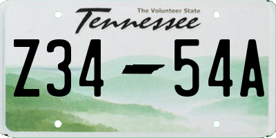 TN license plate Z3454A