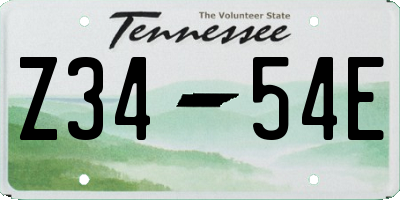 TN license plate Z3454E