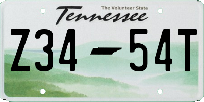 TN license plate Z3454T