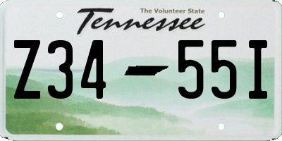 TN license plate Z3455I
