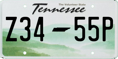 TN license plate Z3455P