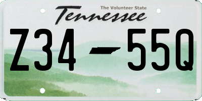 TN license plate Z3455Q
