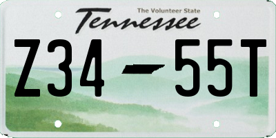 TN license plate Z3455T