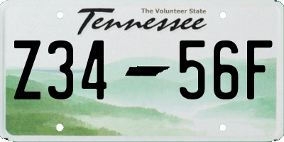 TN license plate Z3456F