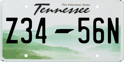 TN license plate Z3456N