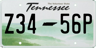 TN license plate Z3456P