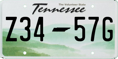 TN license plate Z3457G