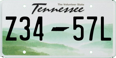 TN license plate Z3457L