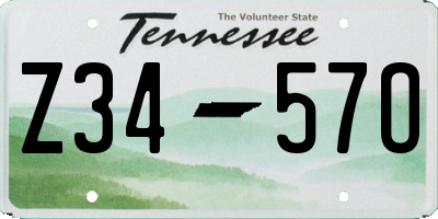 TN license plate Z3457O